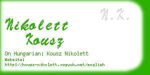 nikolett kousz business card